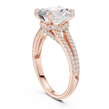 Split Shank Radiant Cut Lab Diamond Engagement Ring - View 11