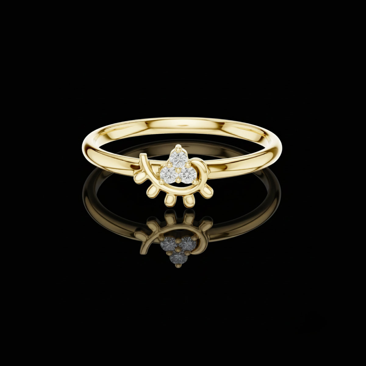 modern round lab diamond cluster delicate ring