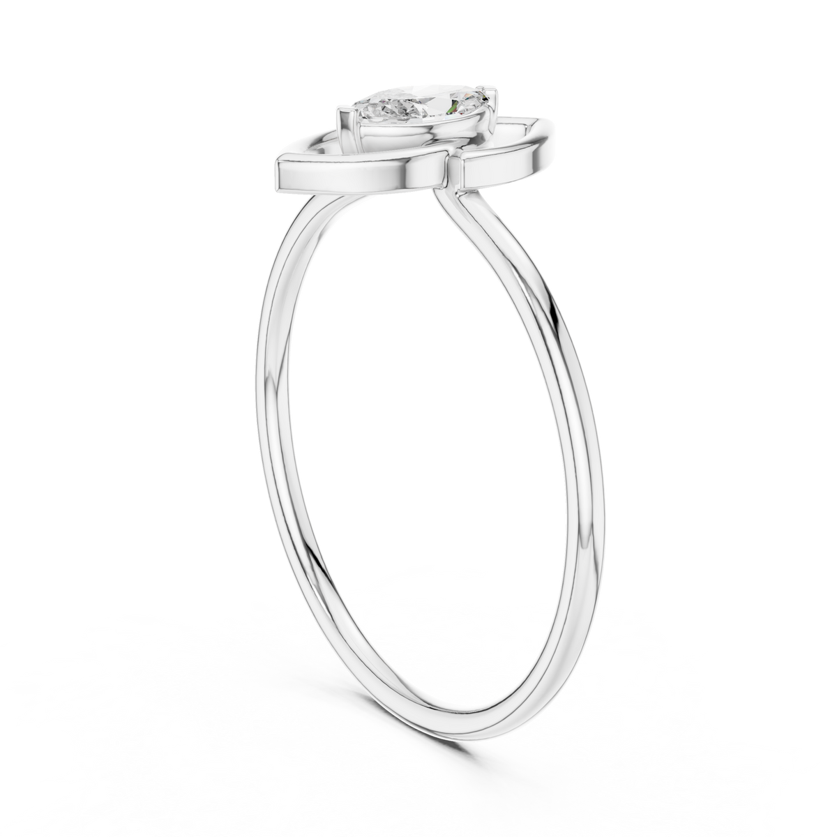 Minimalist Marquise Solitaire Lab Diamond Ring - View 12