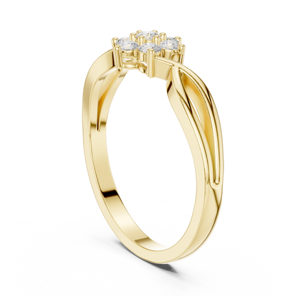 Infinity Flower Cluster Lab Diamond Engagement Ring - View 10