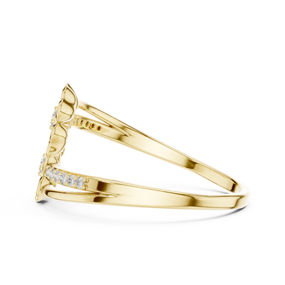 Dual Flower Bypass Split Pave Shank Lab Ring - View 8