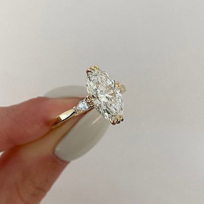 Oval Cut Moissanite Solitaire Engagement Ring - View 2