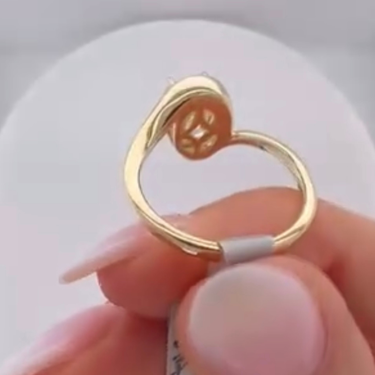 Half Bezel Oval Cut Lab Diamond Bypass Solitaire Ring - View 3