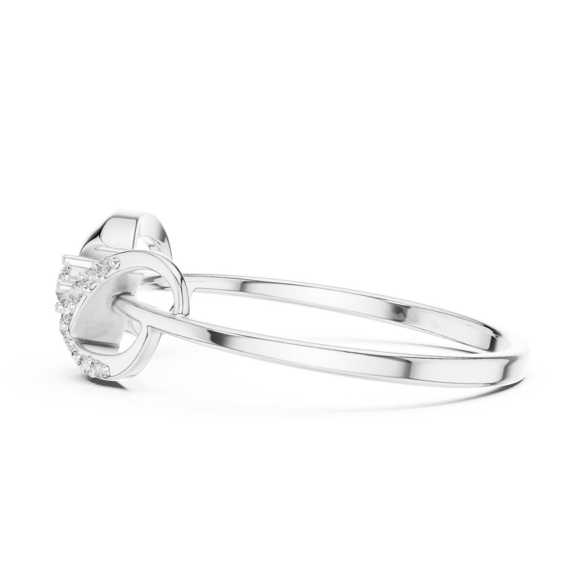elegant interlocking infinity round lab diamond engagement ring - view 10