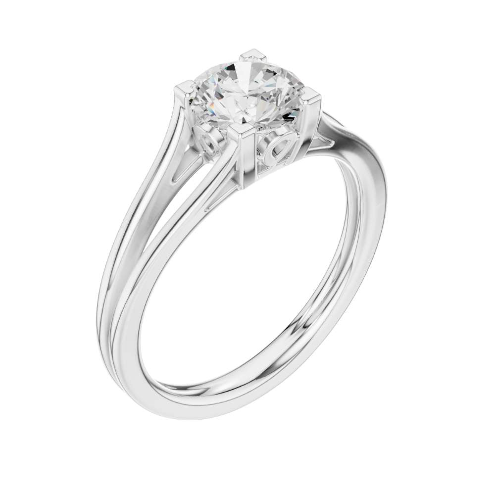 round cut lab diamond split shank solitaire engagement ring - view 6