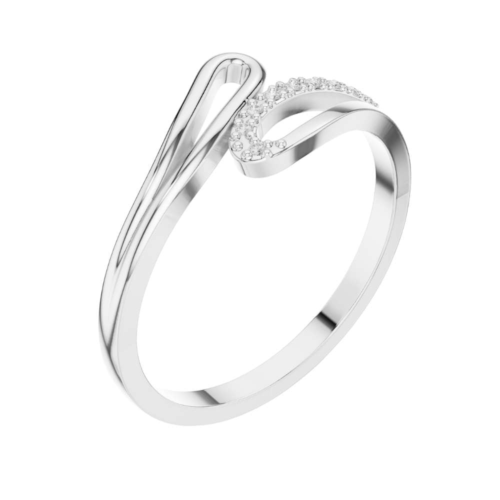 Open Swirl Round Lab Diamond Pave Ring - View 6