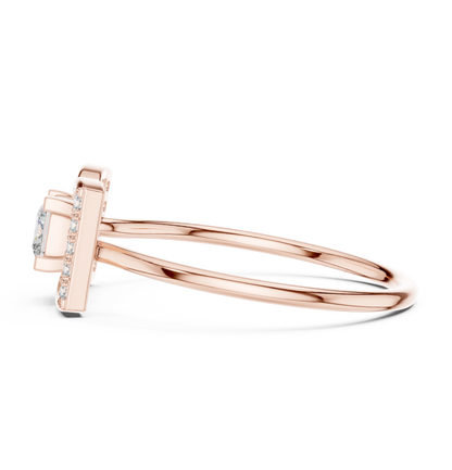 Princess Cut Geometric Pave Split Shank Lab Diamond Ring - View 8