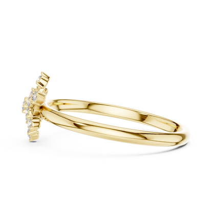 Round Lab Diamond Floral Cluster Ring - View 8