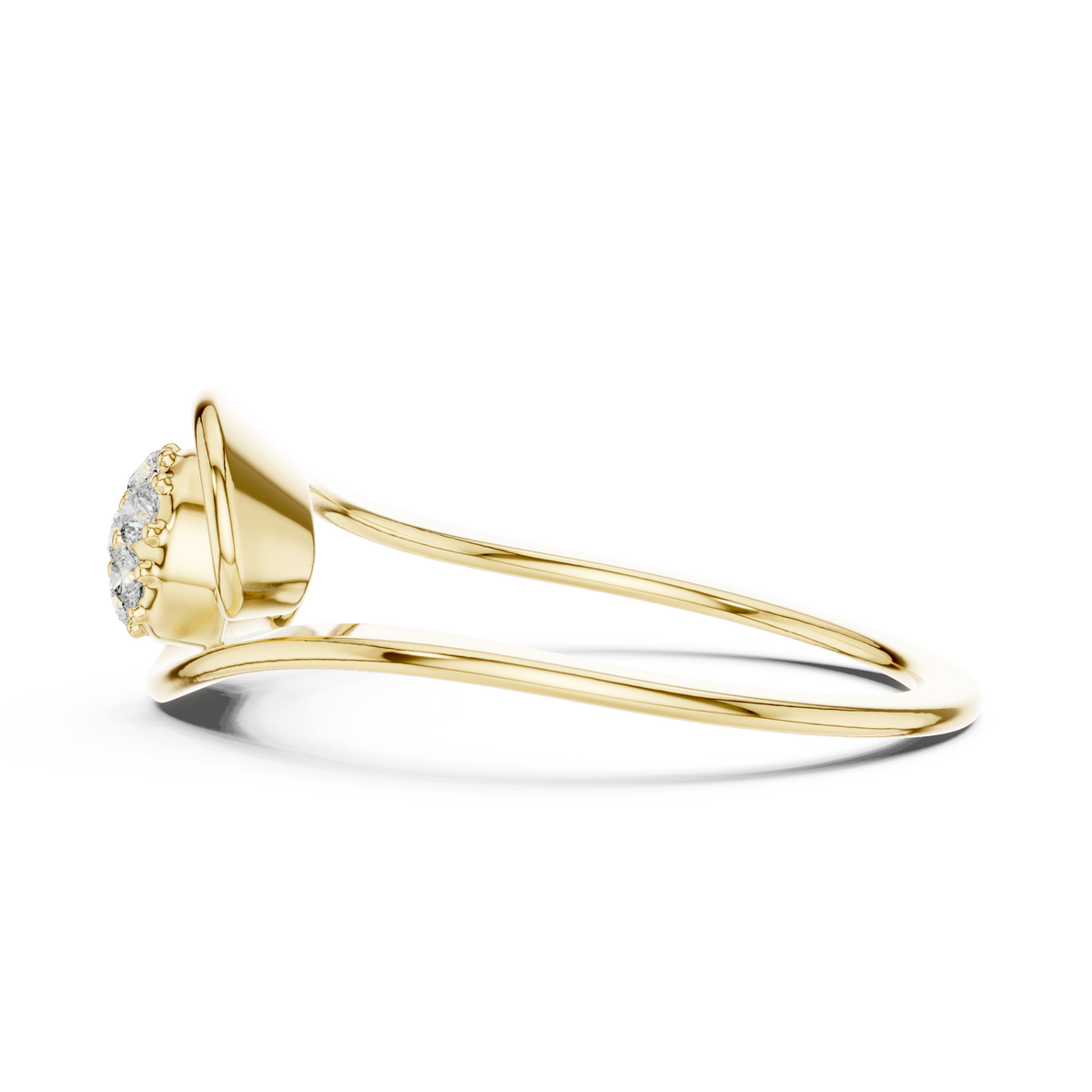 round lab diamond cluster abstract swirl statement ring - view 8