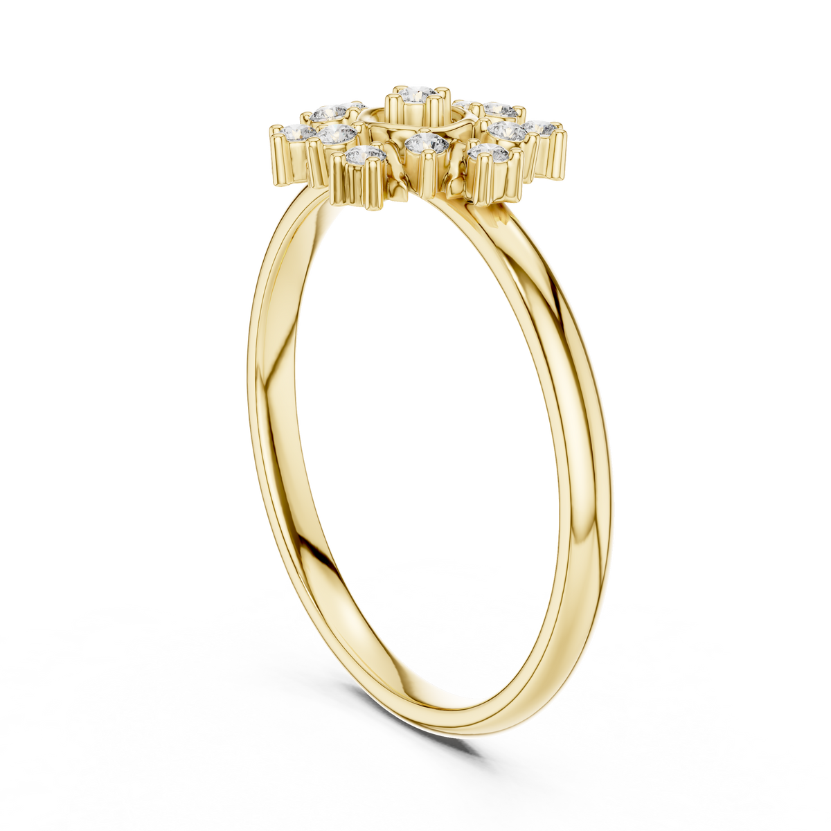Round Lab Diamond Nature Inspired Cluster Ring - View 5
