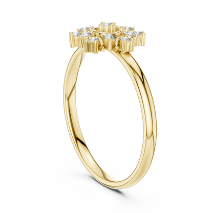 Round Lab Diamond Nature Inspired Cluster Ring - View 5
