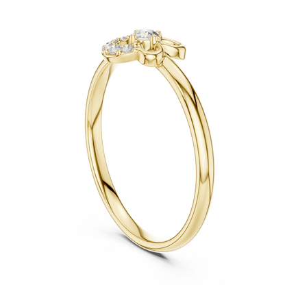 Floral Loop Round Cut Lab Diamond Statement Engagement Ring - View 5