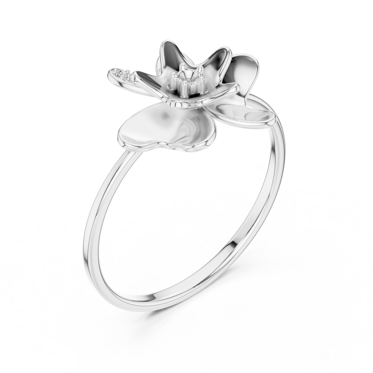 Floral Lab Diamond Statement Promise Ring - View 4