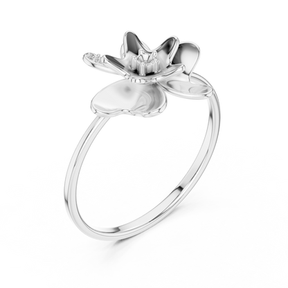 Floral Lab Diamond Statement Promise Ring - View 4