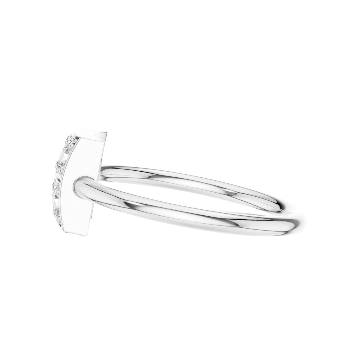 Square Quad Bezel Set Lab Diamond Cluster Ring - View 9
