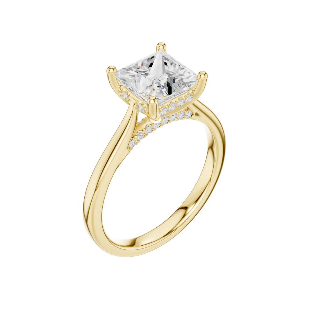 classic princess cut lab diamond solitaire ring - view 4