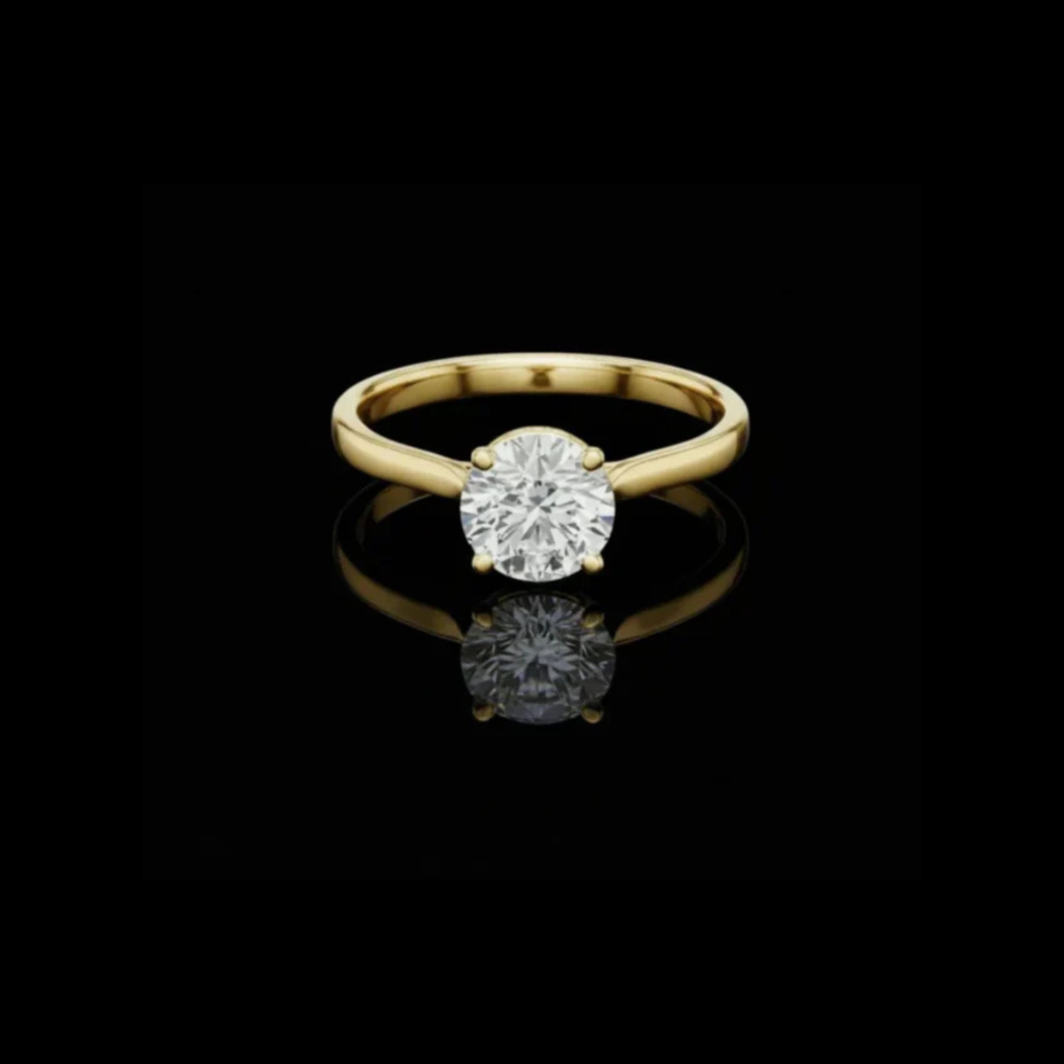 delicate round cut lab diamond solitaire engagement ring
