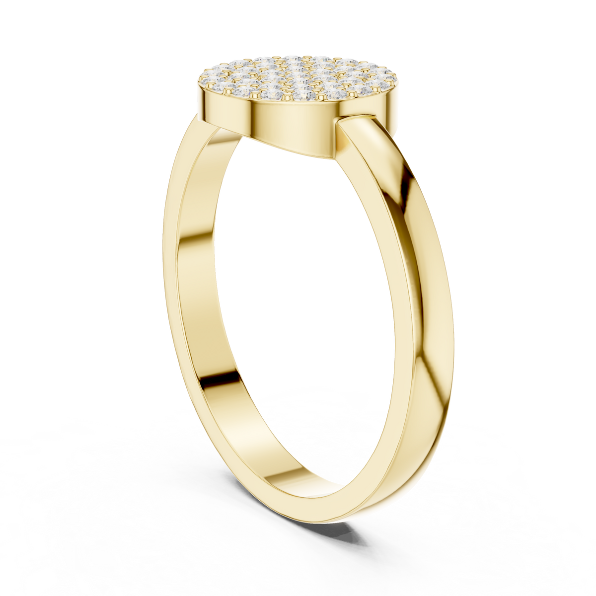 round pave diamond statement lab diamond ring - view 5
