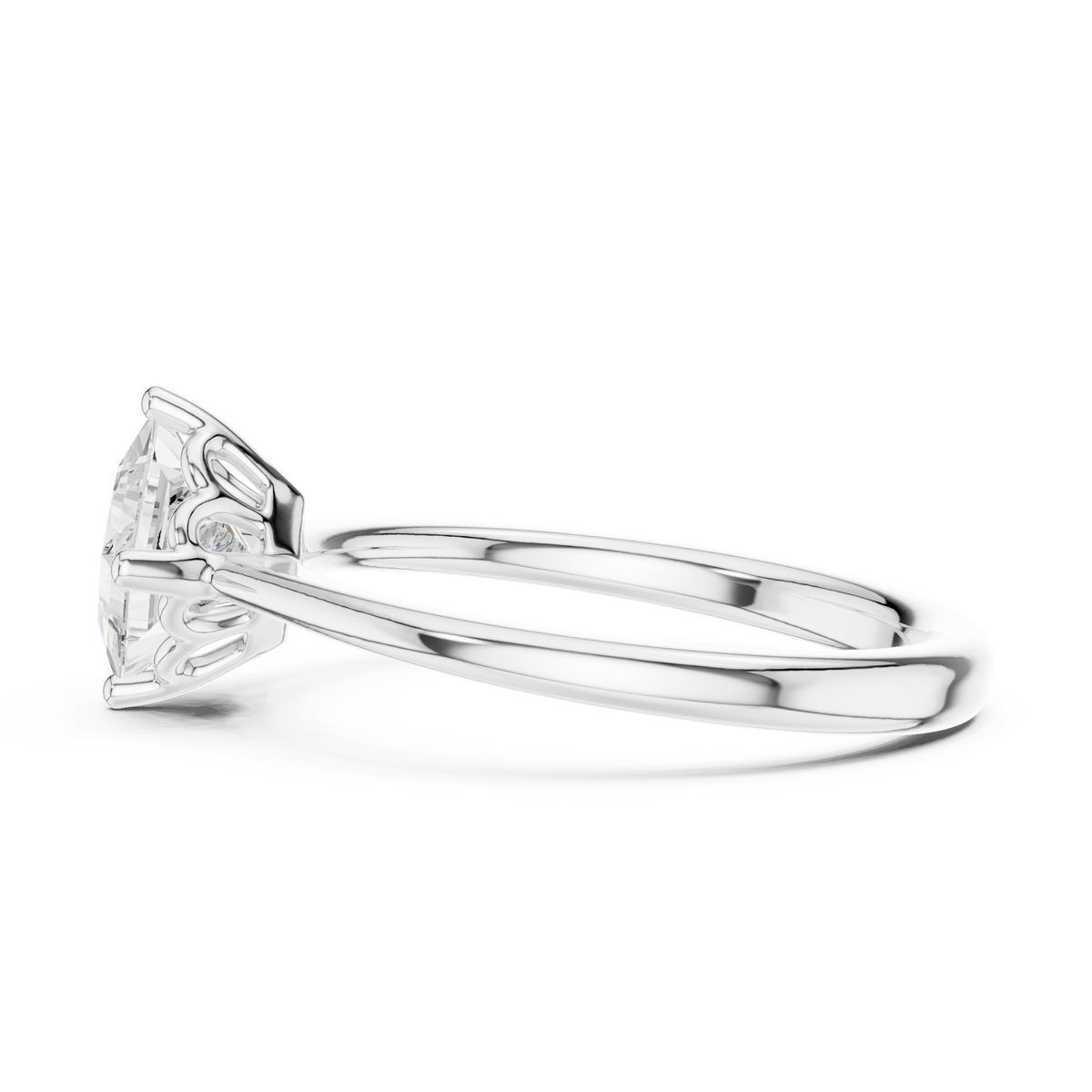 Princess Cut Lab Diamond Solitaire Rings - View 10