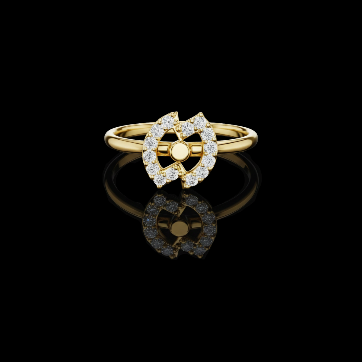 round diamond open circle halo moissanite diamond ring