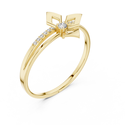 Geometric Lab Diamond Split Shank Engagement Ring - View 2