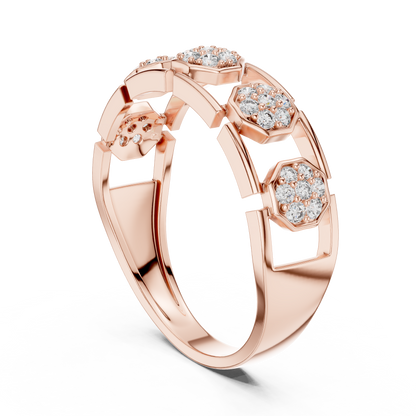 Round Cut Lab Diamond Openwork Band Ring - View 8