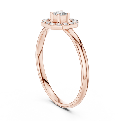 Princess Cut Octagonal Halo Lab Diamond Ring - View 6