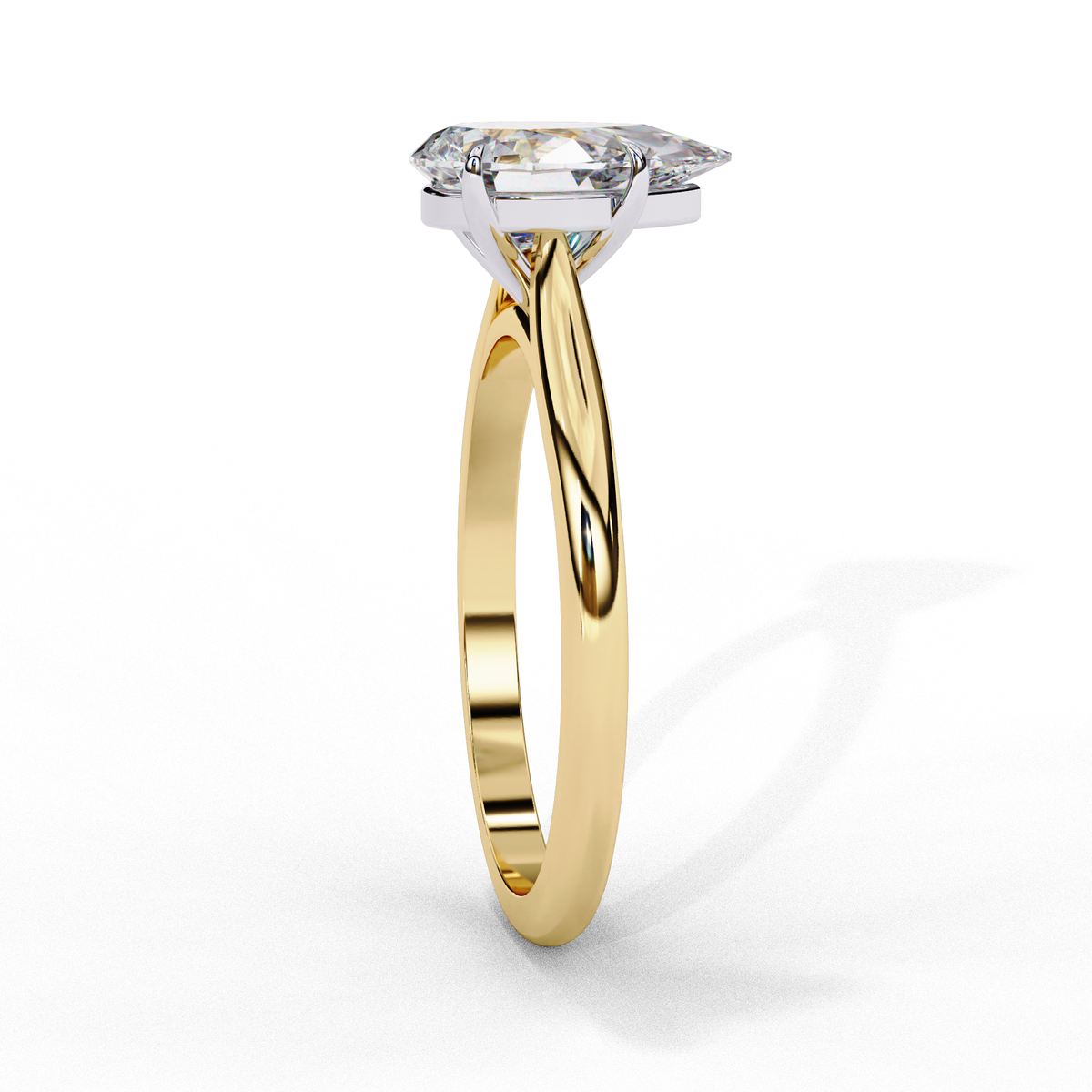 pear cut lab diamond solitaire wedding ring - view 2