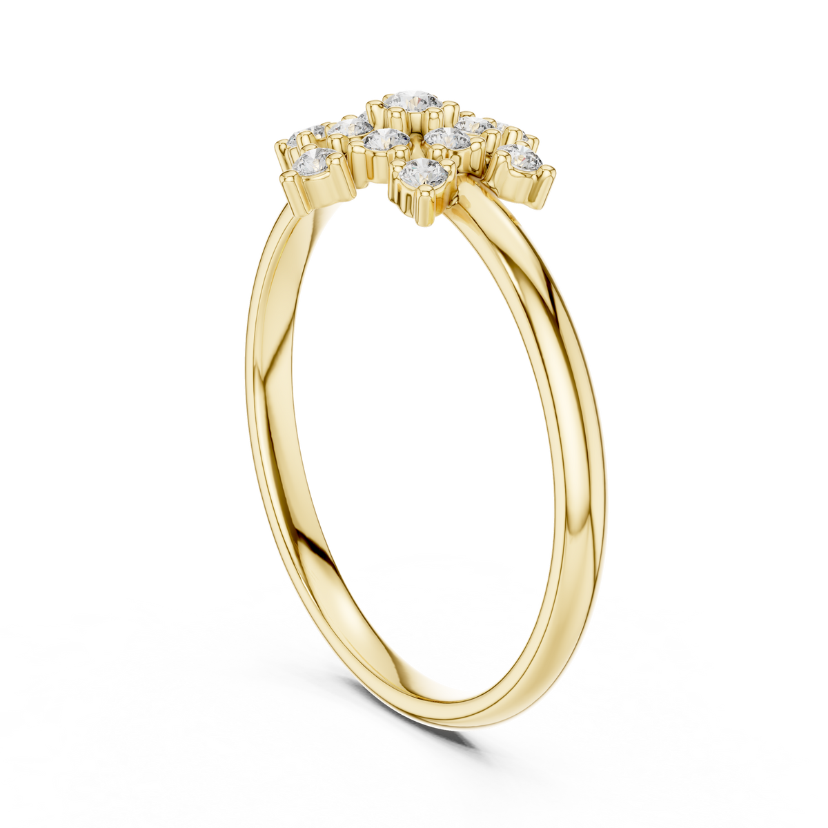 Crafted Cluster Setting Round Lab Diamond Anniversary Ring - View 5