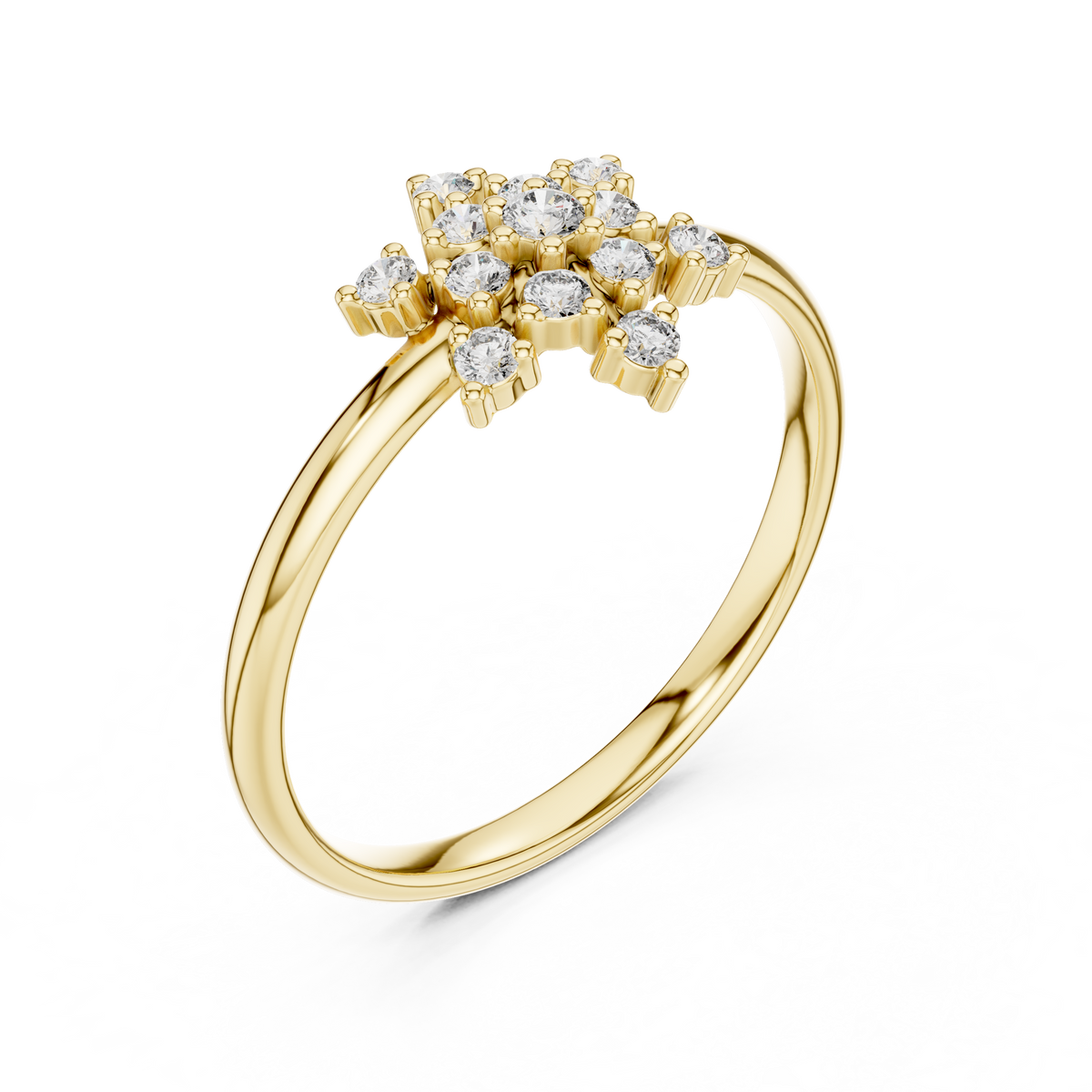 Crafted Cluster Setting Round Lab Diamond Anniversary Ring - View 2