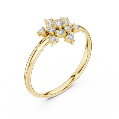 Crafted Cluster Setting Round Lab Diamond Anniversary Ring - View 2