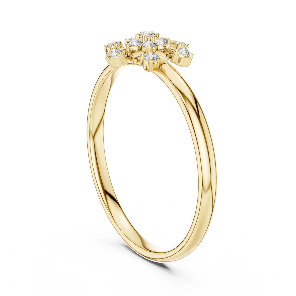 round lab diamond floral cluster ring - view 5