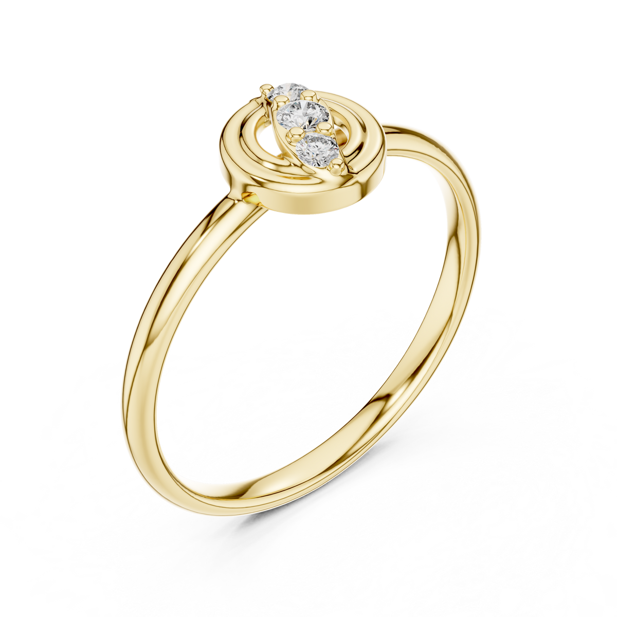 Round Cut Lab Diamond Cluster Ring With Open Frame Design - View 4