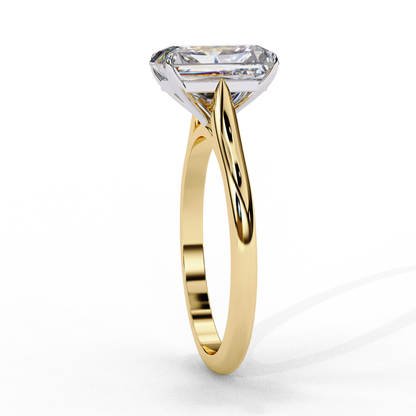 Classic Emerald Cut Lab Diamond Solitaire Ring With Four Prong - View 2