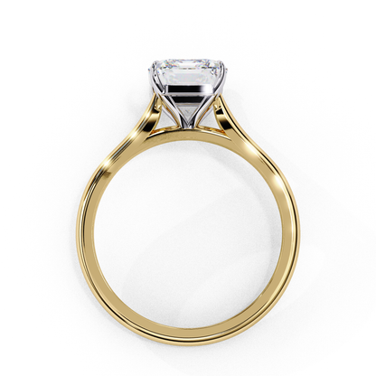 Classic Emerald Cut Lab Diamond Solitaire Ring With Four Prong - View 5