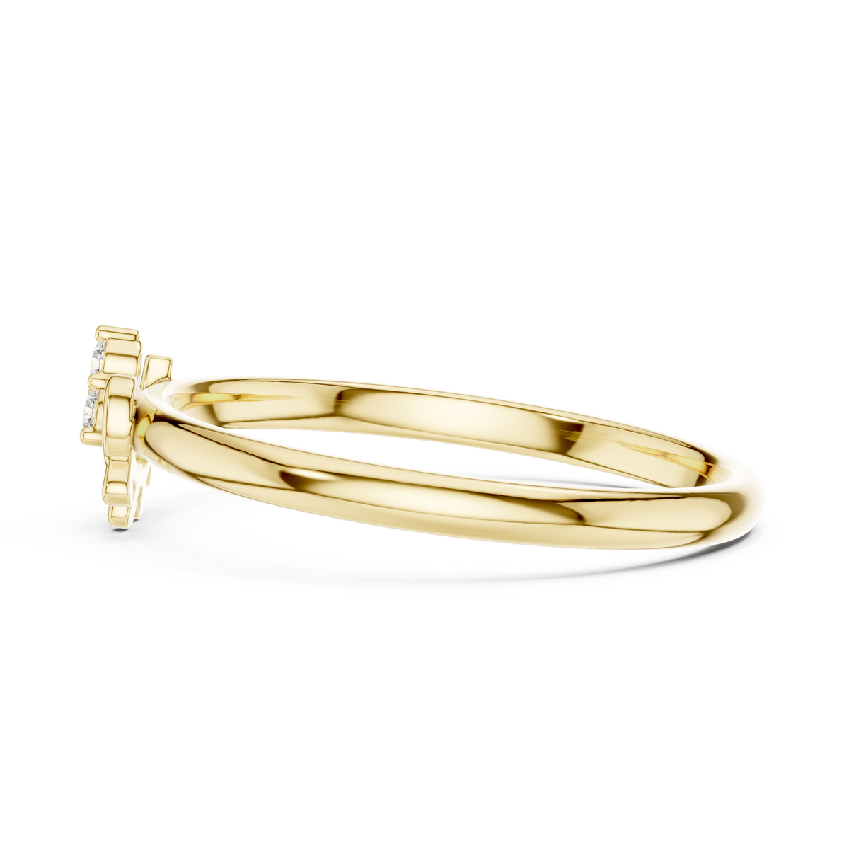 modern round lab diamond cluster delicate ring - view 8
