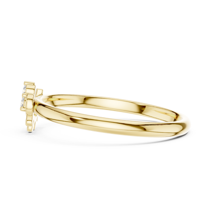 Modern Round Lab Diamond Cluster Delicate Ring - View 8