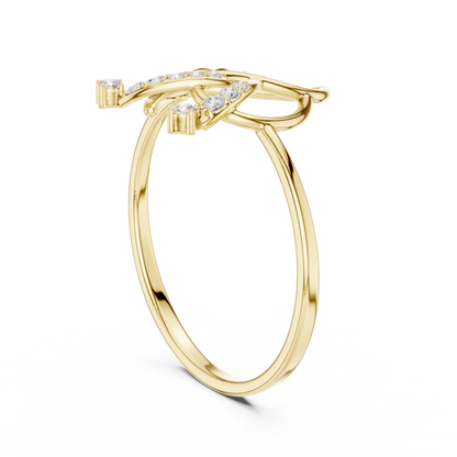 Nature-Inspired Moissanite Diamond Statement Delicate Ring - View 5