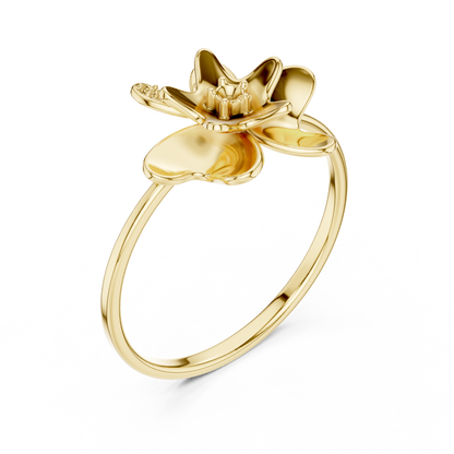 Floral Lab Diamond Statement Promise Ring - View 2