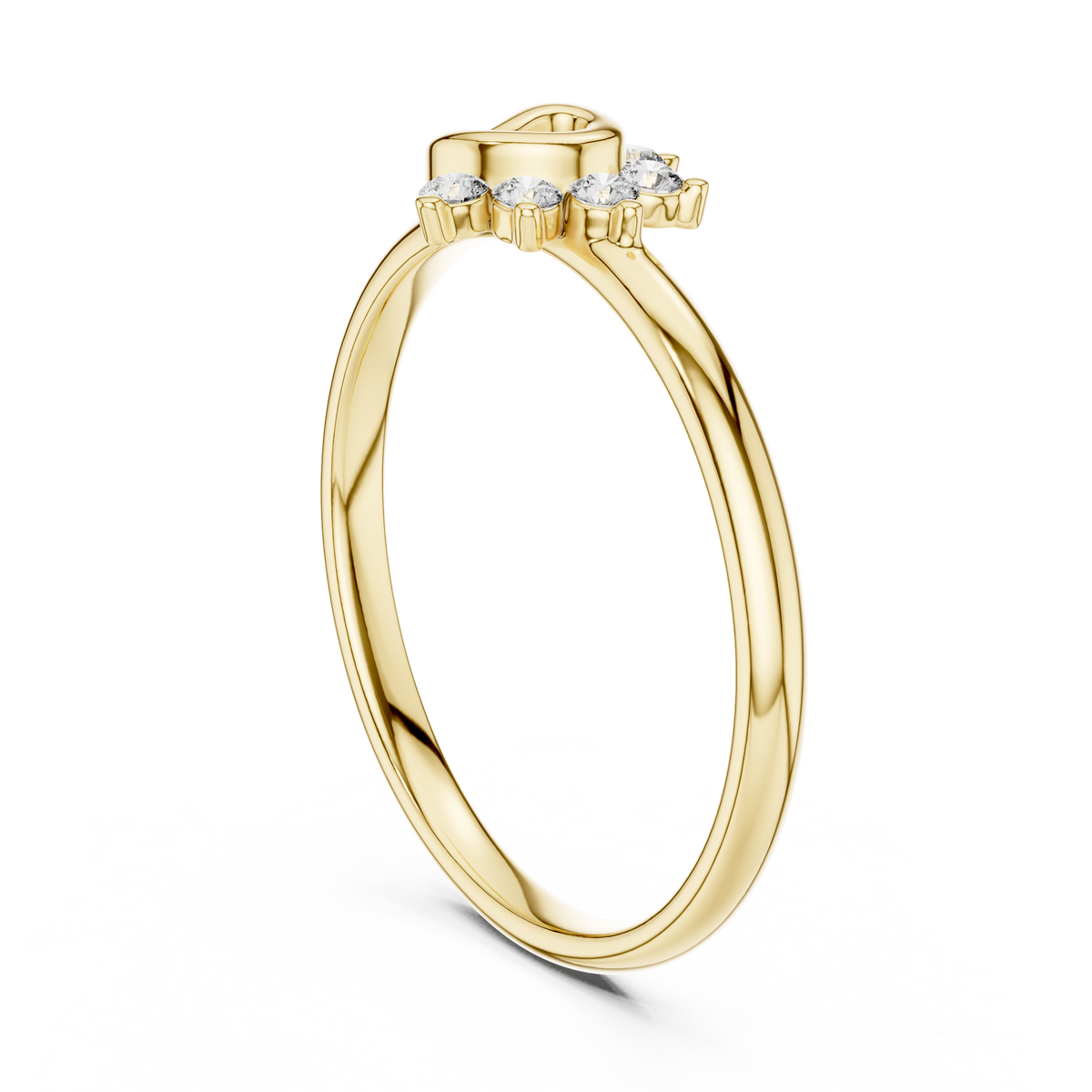 Interlocking Round Lab Diamond Halo Engagement Ring - View 5