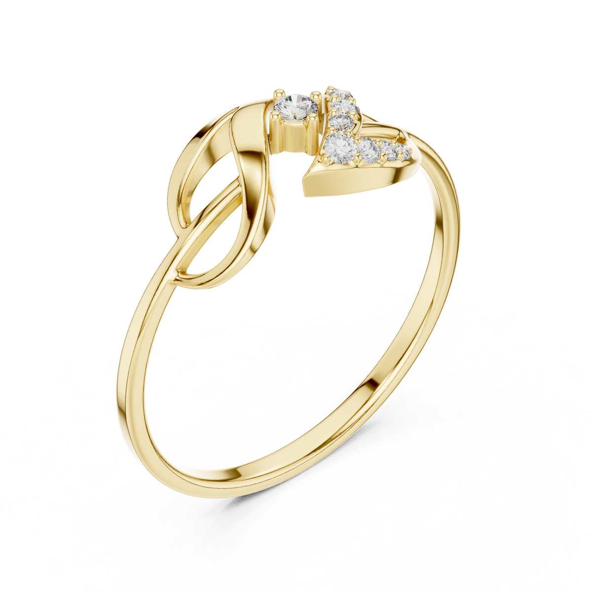 elegant interlocking infinity round lab diamond engagement ring - view 2
