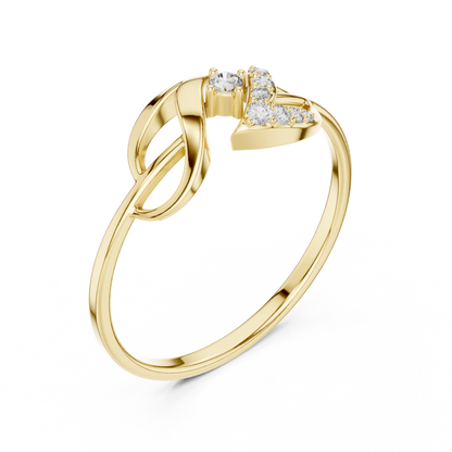 Elegant Interlocking Infinity Round Lab Diamond Engagement Ring - View 2