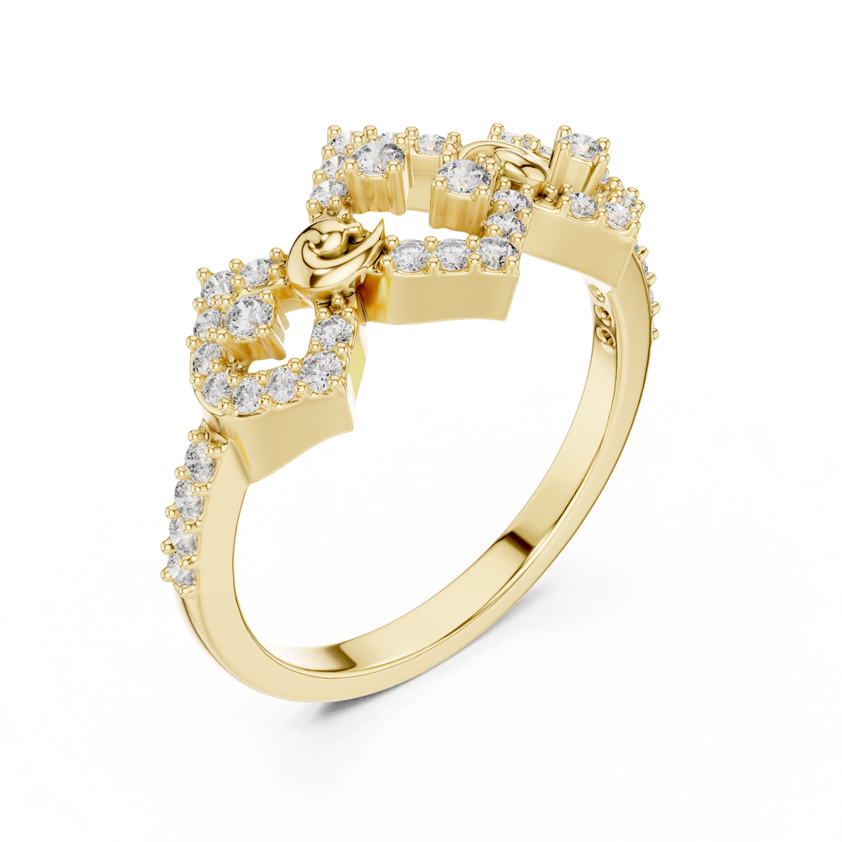 round cut crown moissanite diamond statement ring - view 3