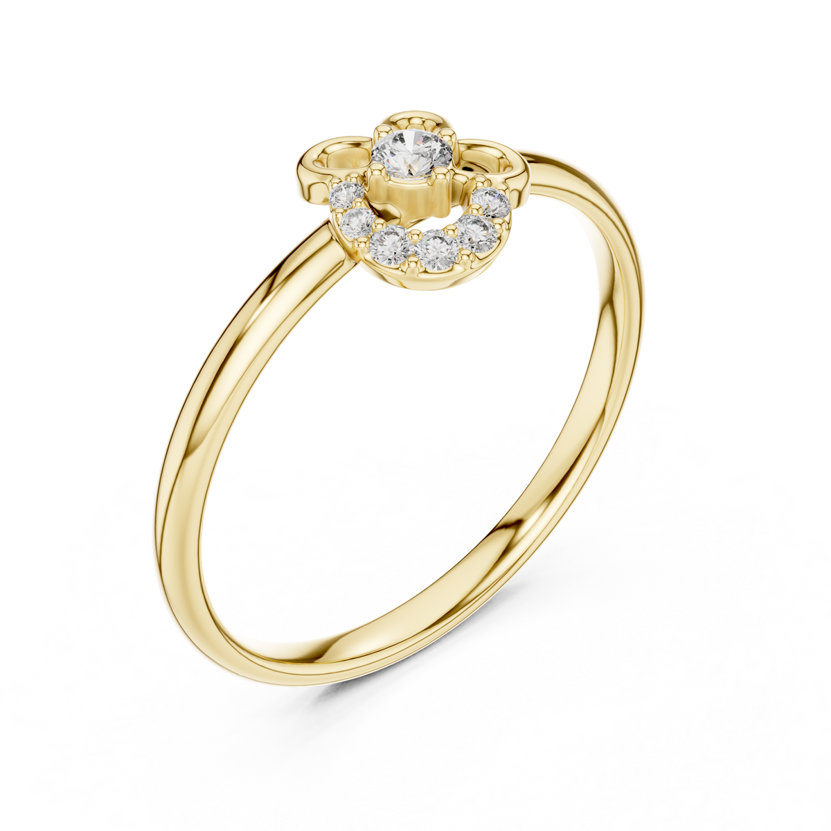 floral loop round cut lab diamond statement engagement ring - view 2