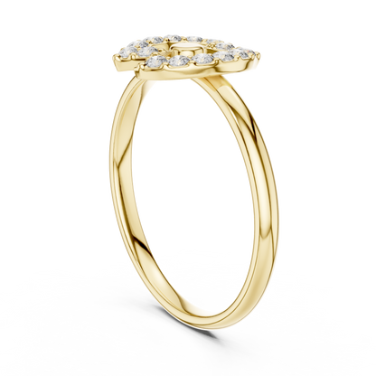 Round Diamond Open Circle Halo Moissanite Diamond Ring - View 5