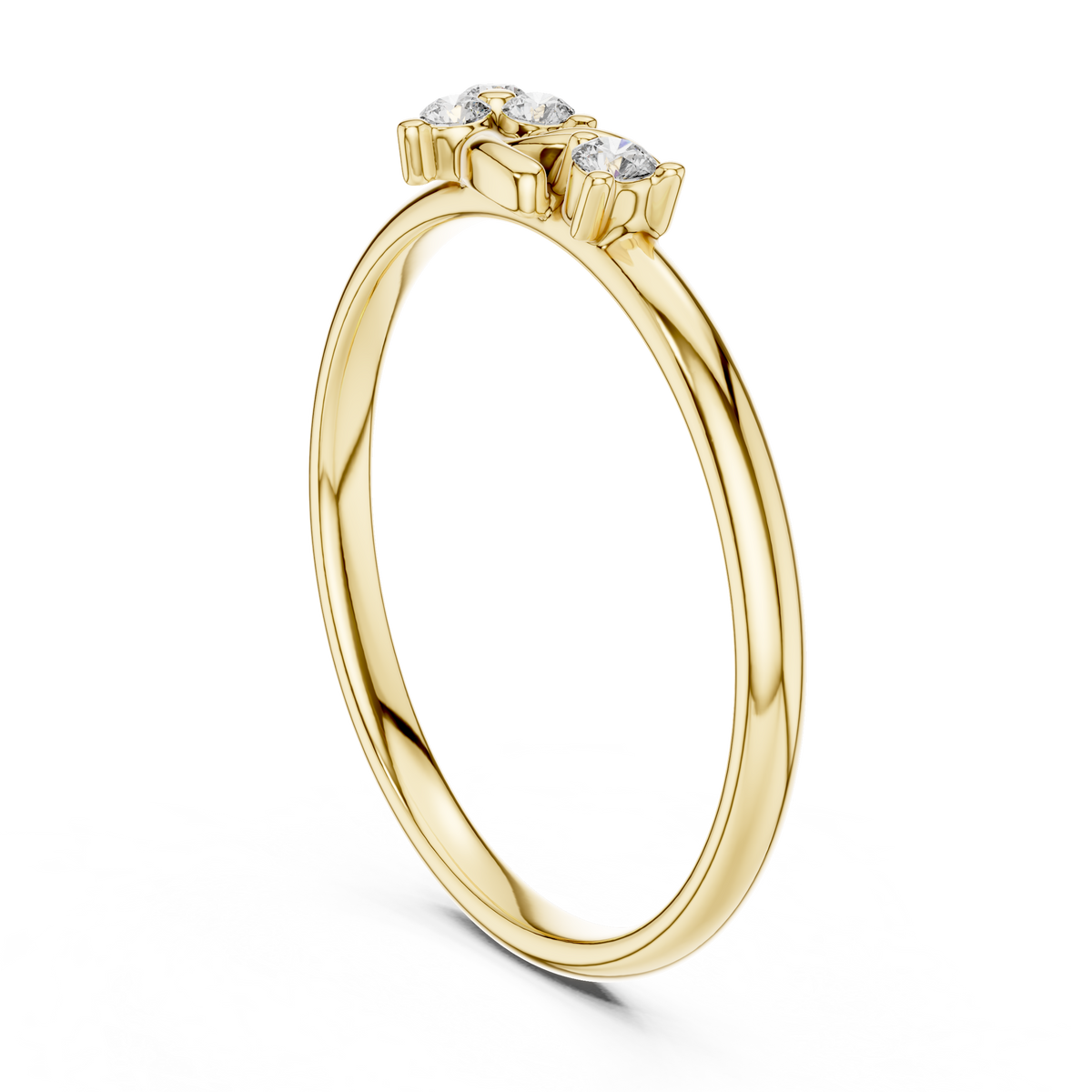 Round Lab Diamond Open Twist Cluster Ring - View 5