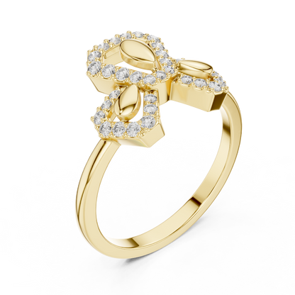 Round Cut Trio Lab Diamond Statement Ring Triple Cluster - View 2