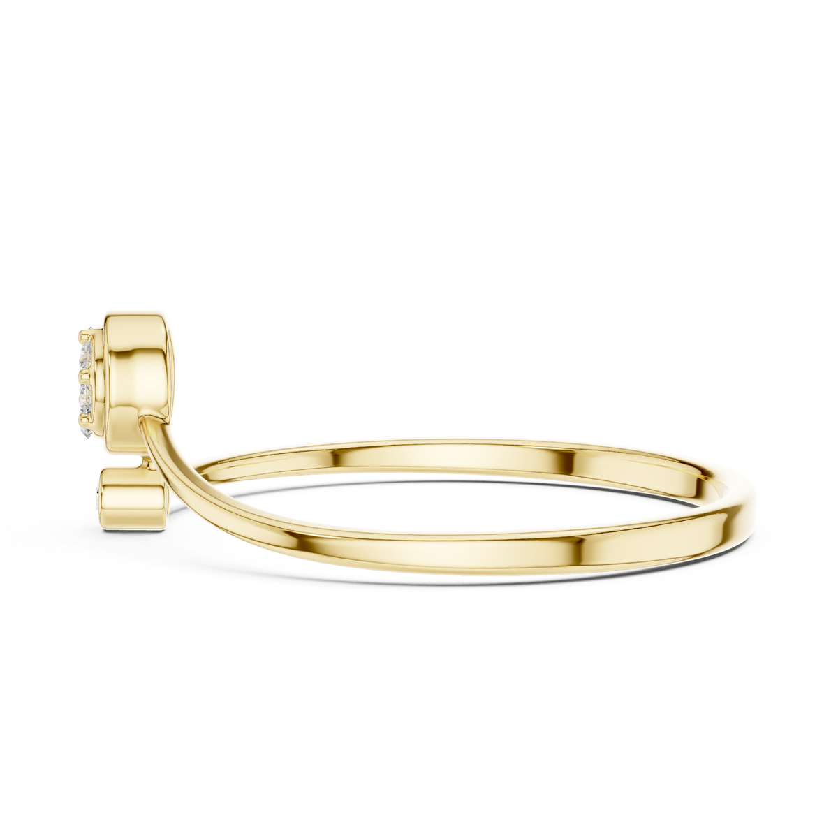 Round Lab Diamond Bezel Set Cluster Anniversary Ring - View 8