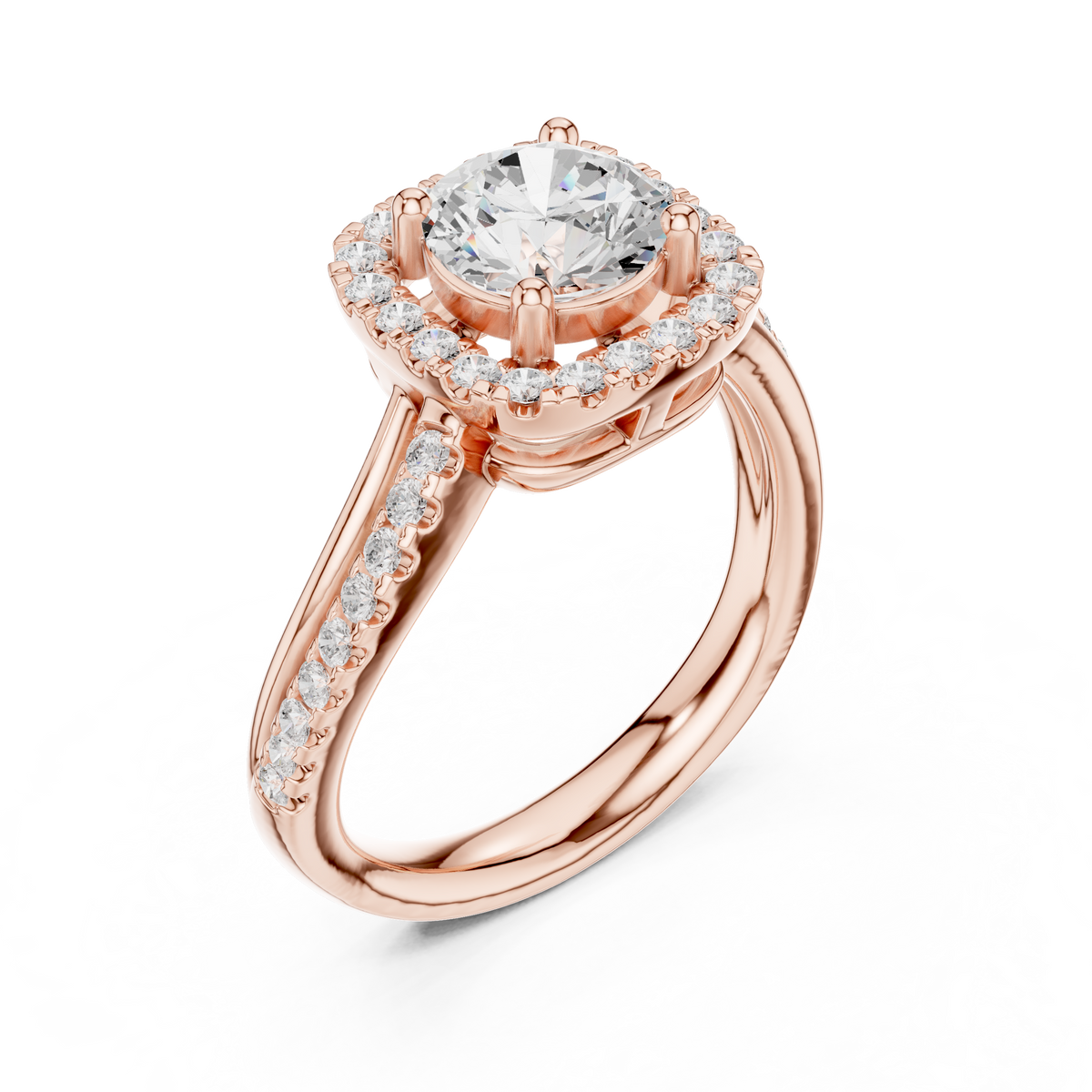 round halo split shank lab grown diamond ring - view 5