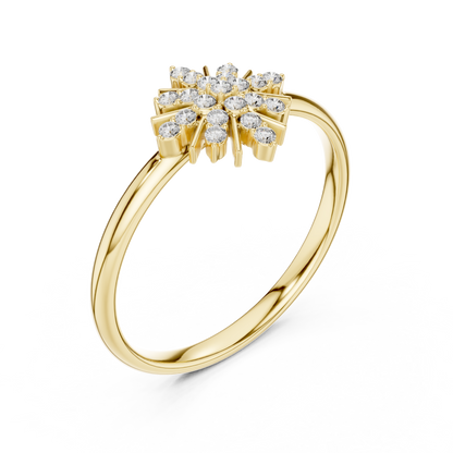 Round Moissanite Diamond Starburst Cluster Statement Ring - View 2